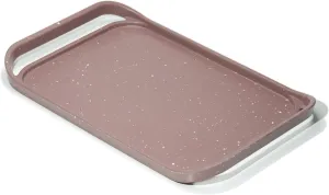 LINE ARC Waterproof, Easy-to-Clean, 18"x12" Serving Tray Extra Large Handles (Mauve) 100% Food-Grade Melamine for Breakfast, Dinner, Bed, Tea, Crafts, Decorative, TV, Couch, Outdoor, Patio
