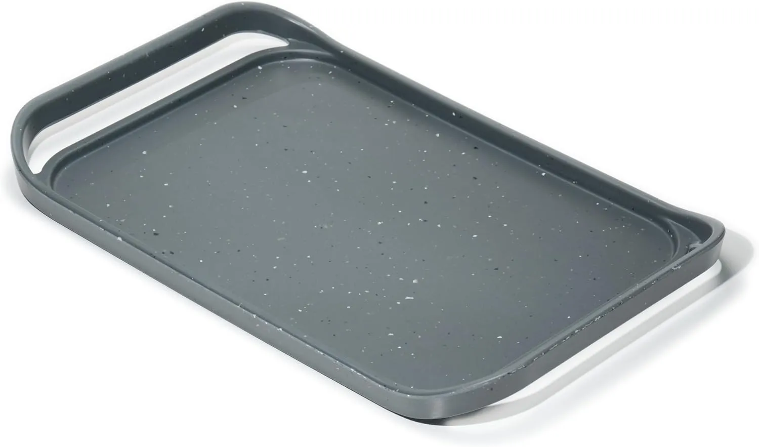 LINE ARC Waterproof, Easy-to-Clean, 18"x12" Serving Tray Extra Large Handles (Slate) 100% Food-Grade Melamine for Breakfast, Dinner, Bed, Tea, Crafts, Decorative, TV, Couch, Outdoor, Patio