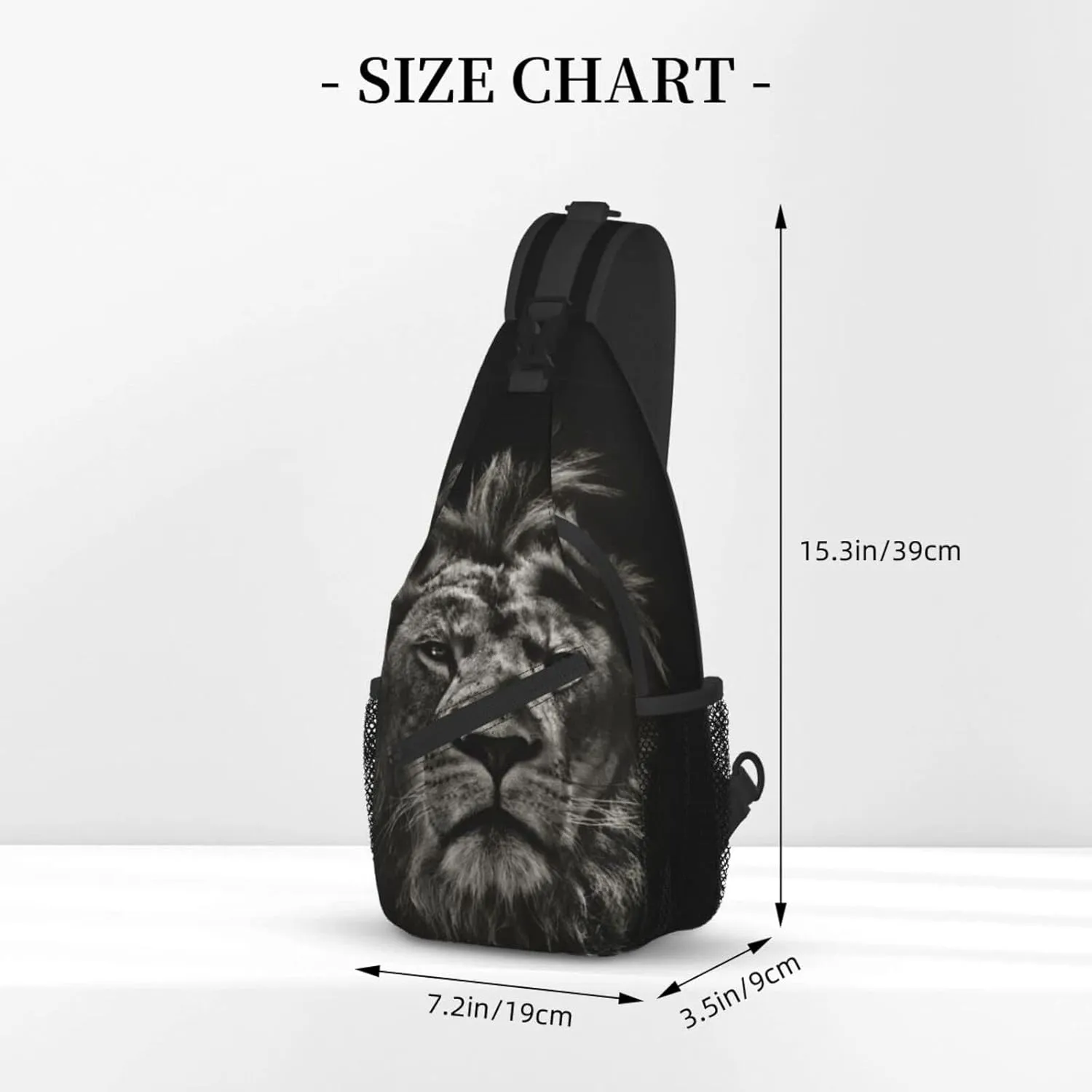 Lion Sling Bag Animal Crossbody Chest Daypack Casual Backpack Men Shoulder Bag For Travel Picnic
