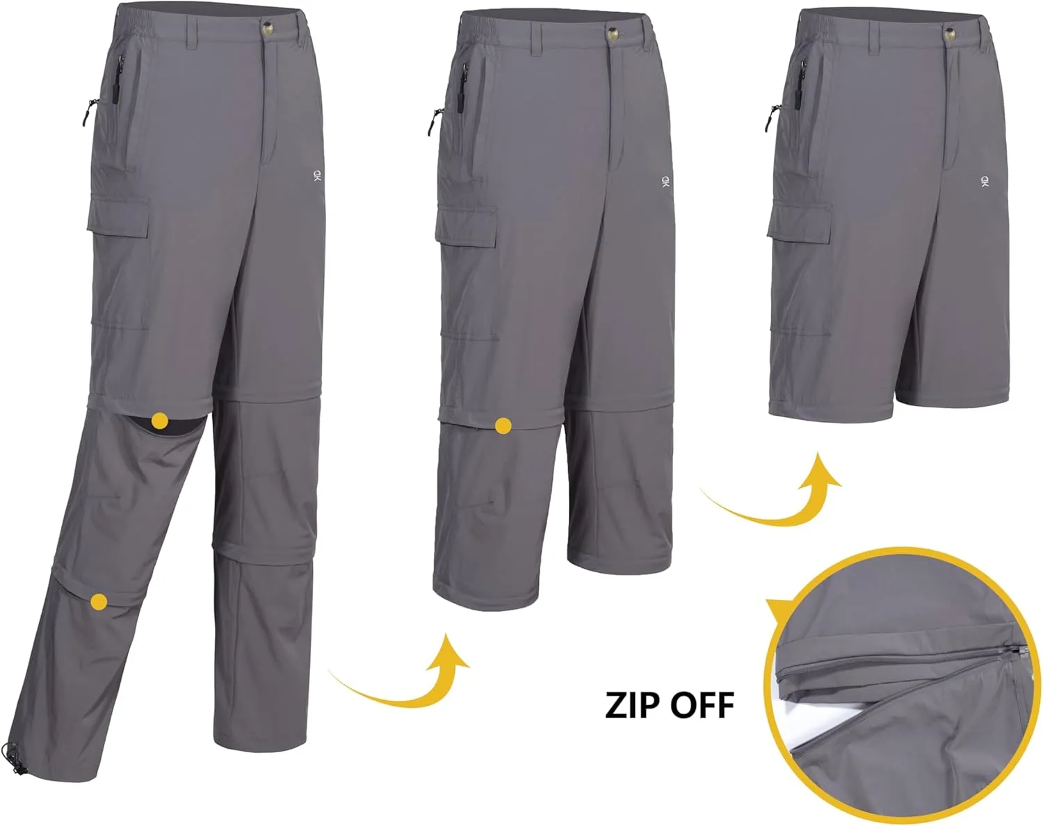 Little Donkey Andy Men's Stretch Convertible Pants, Zip-Off Quick-Dry Hiking Pants, UV Protection, Lightweight