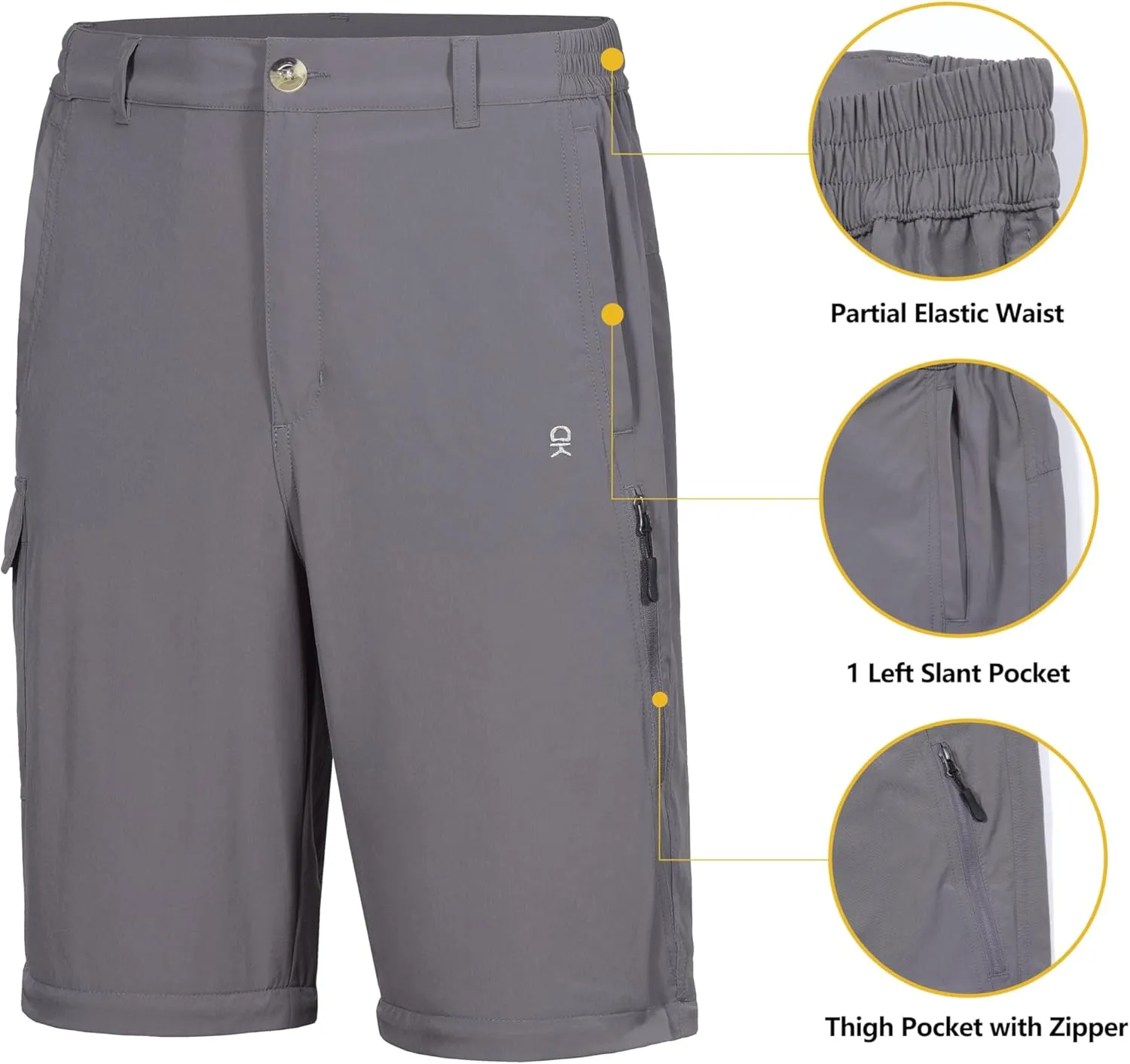Little Donkey Andy Men's Stretch Convertible Pants, Zip-Off Quick-Dry Hiking Pants, UV Protection, Lightweight