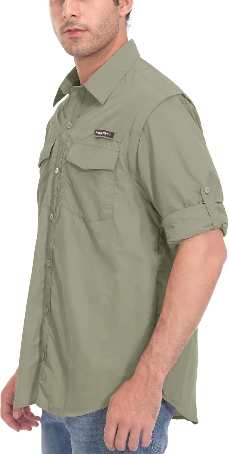 Little Donkey Andy Men's UPF 50  UV Protection Shirt, Short Sleeve Fishing Shirt, Breathable and Fast Dry