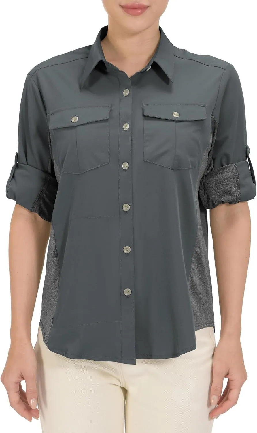 Little Donkey Andy Women's Stretch Quick Dry UPF50  Long Sleeve Shirt for Hiking, Travel, Camping