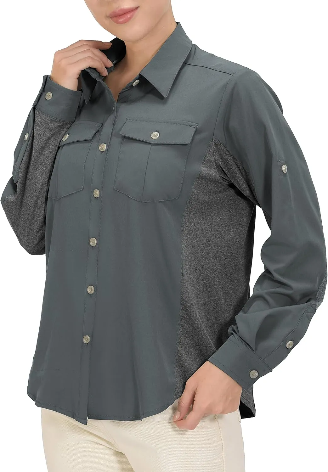 Little Donkey Andy Women's Stretch Quick Dry UPF50  Long Sleeve Shirt for Hiking, Travel, Camping
