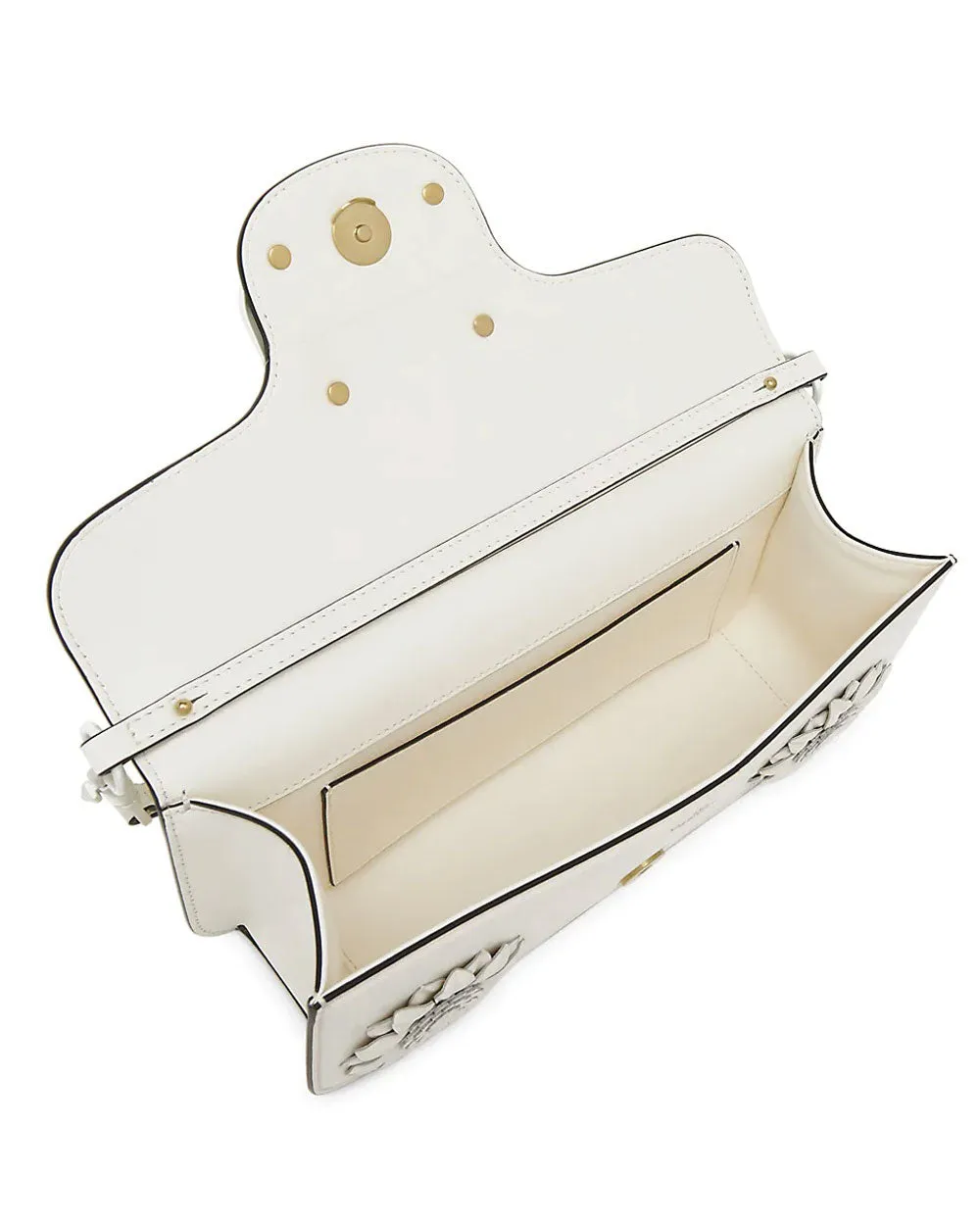 Loco Flower Applique Shoulder Bag in Ivory