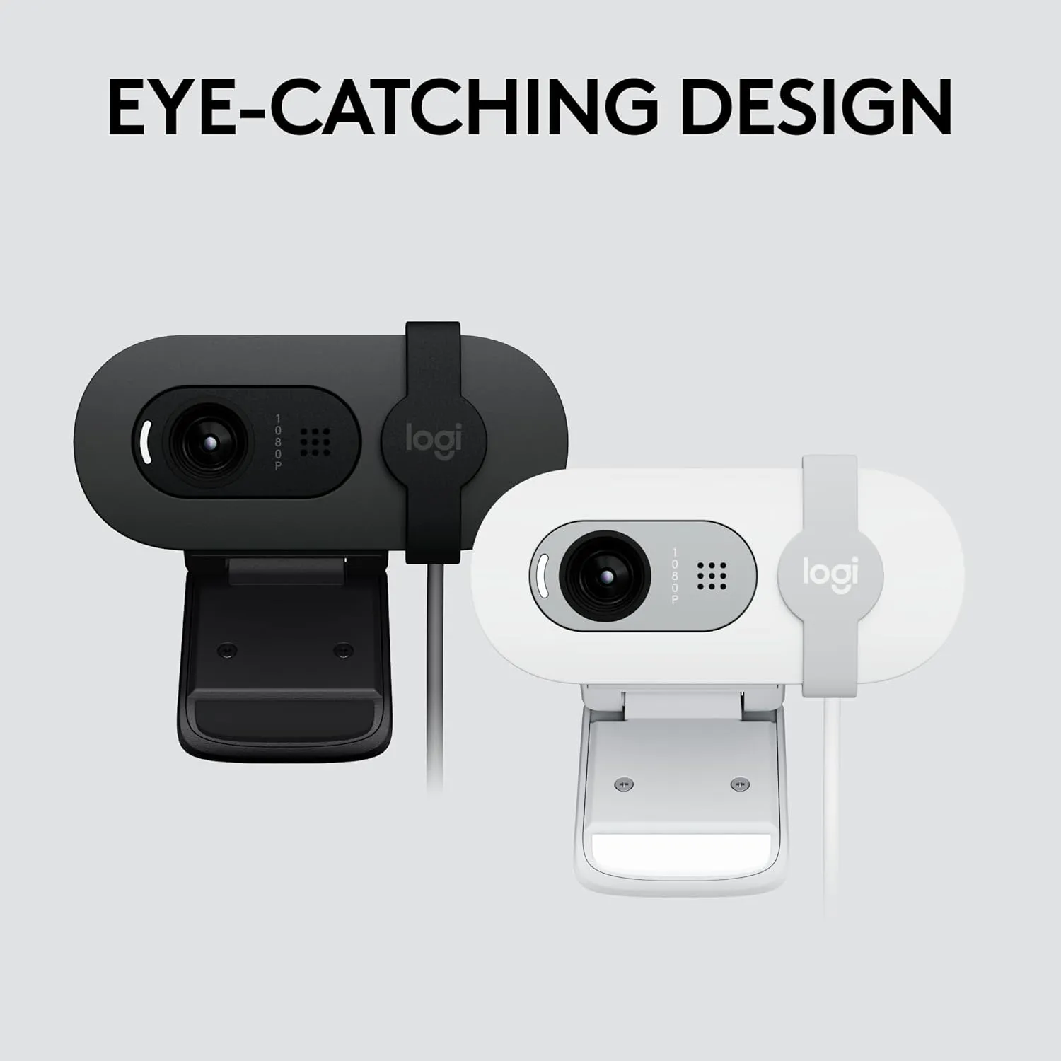 Logitech Brio 100 Full HD 1080p Webcam for Meetings, Streaming, Desktop, Laptop, PC - Built-in Mic, Shutter, USB-A, Teams, Zoom - Off-White