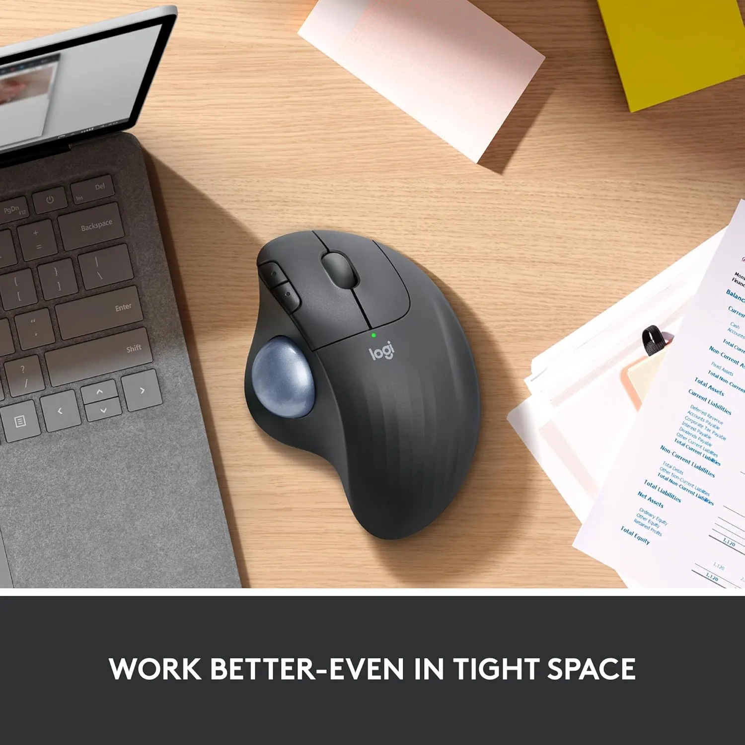 Logitech ERGO M575 Wireless Trackball Mouse - Easy thumb control, precision and smooth tracking, ergonomic comfort design, for Windows, PC and Mac with Bluetooth and USB capabilities - Graphite