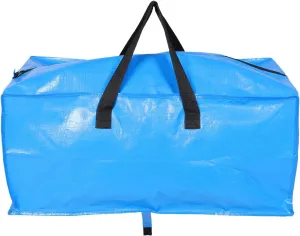 LOGOFUN PE Storage Bag Convenient Shopping Bag with Handles Large Tote Bag for Moving Travel Household Storing Supply: Blue 73x38x33cm