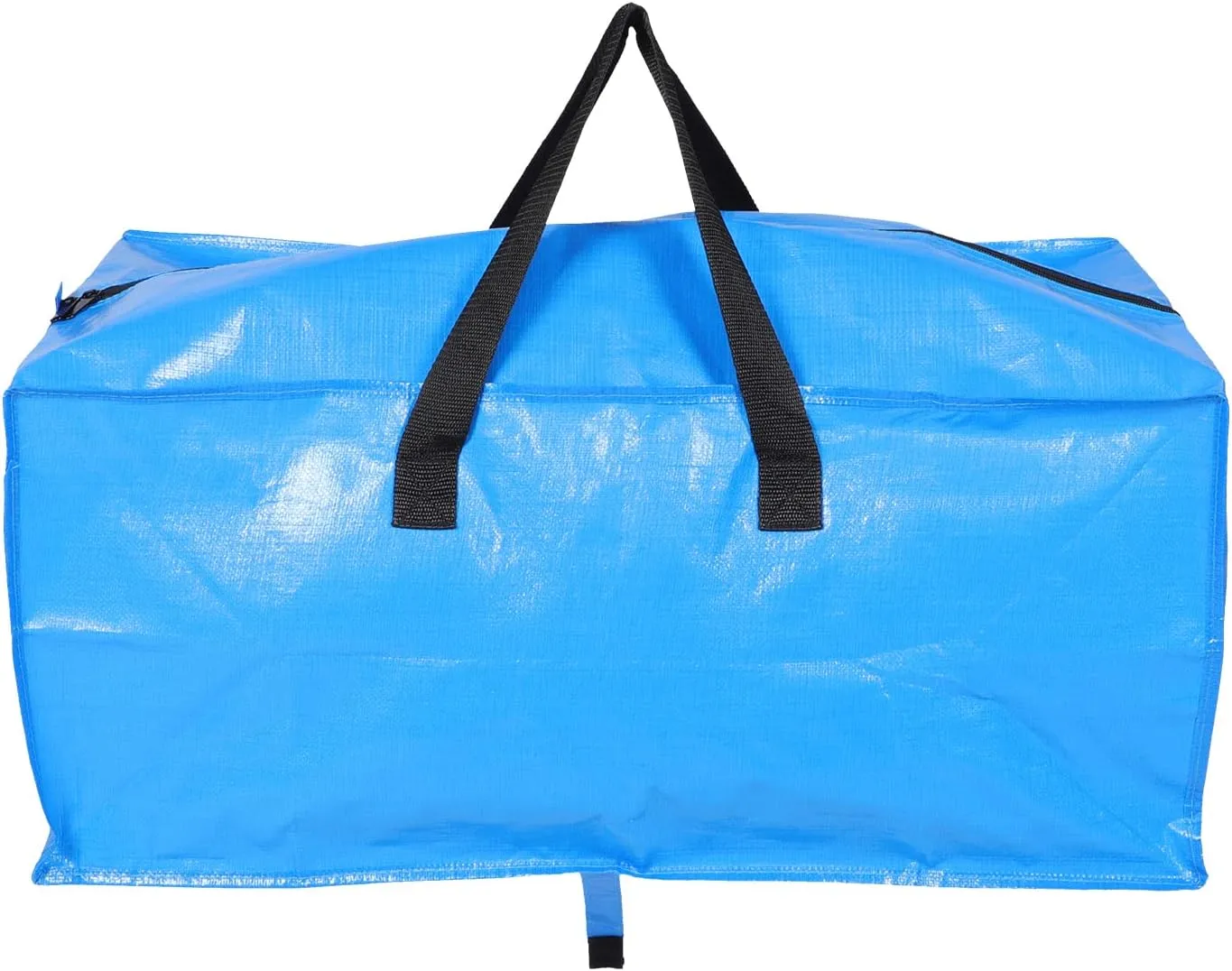 LOGOFUN PE Storage Bag Convenient Shopping Bag with Handles Large Tote Bag for Moving Travel Household Storing Supply: Blue 73x38x33cm