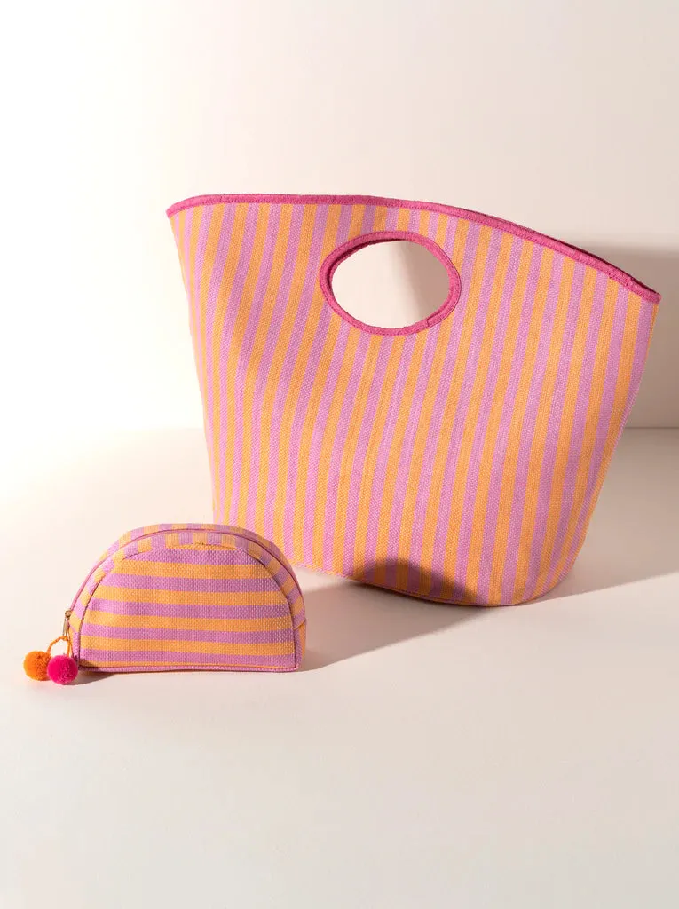Lolita Stripe Tote-Candy Pink