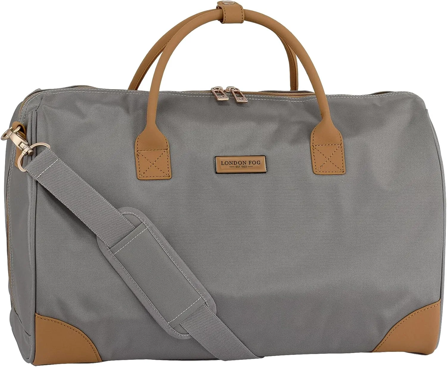 London Fog Regent Platinum 20" Weekender Satchel, Silver
