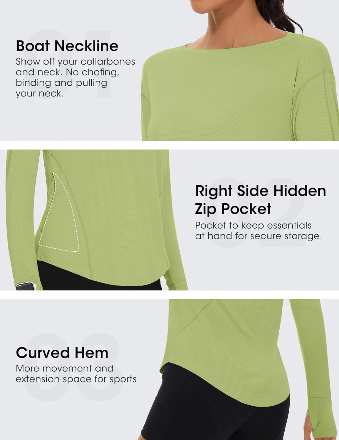 Loovoo Women's Long Sleeve Running Shirts Workout Tops UPF 50  Sun Shirt Quick Dry Athletic T-Shirts with Watching Window