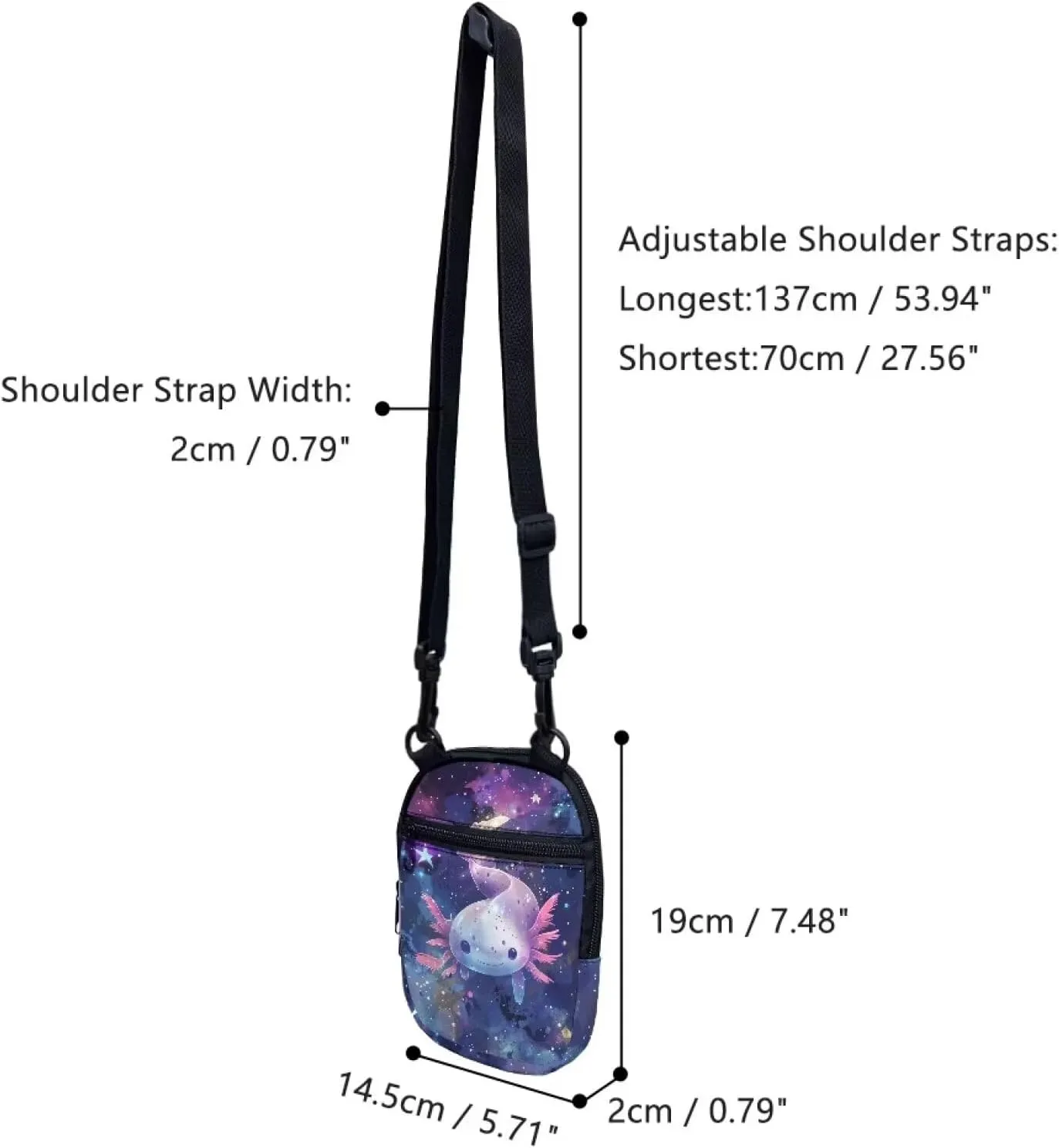 Lotusorchid Small Message Bag Women Shoulder Bag with Adjustable Staps, Sling Phone Bag Crossbody Satchel Purse Wallet