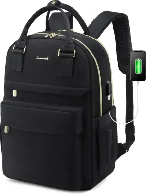 LOVEVOOK Laptop Backpack for Women 15.6 Inch Laptop Bag with USB Port, Fashion Waterproof Backpacks Teacher Nurse Stylish Travel Bags Vintage Daypacks Bookbag for College School Work