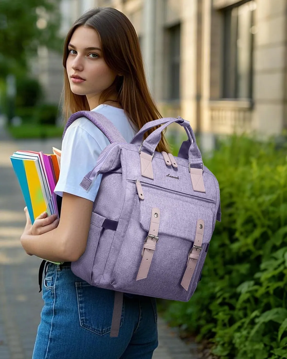 LOVEVOOK Laptop Backpack for Women, 15.6 Inch Teacher Nurse Bag Work Travel Computer Backpacks Purse, College Bookbag for School, Water Resistant Daypack, 15.6 inch