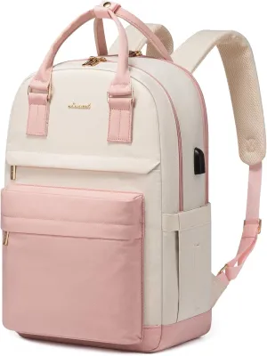 LOVEVOOK Laptop Backpack for Women 15.6 Inch,Cute Backpack Laptop Bag with USB Port,Waterproof Travel Backpack Purse Teacher Nurse Bag Fashion Computer Bag for Work
