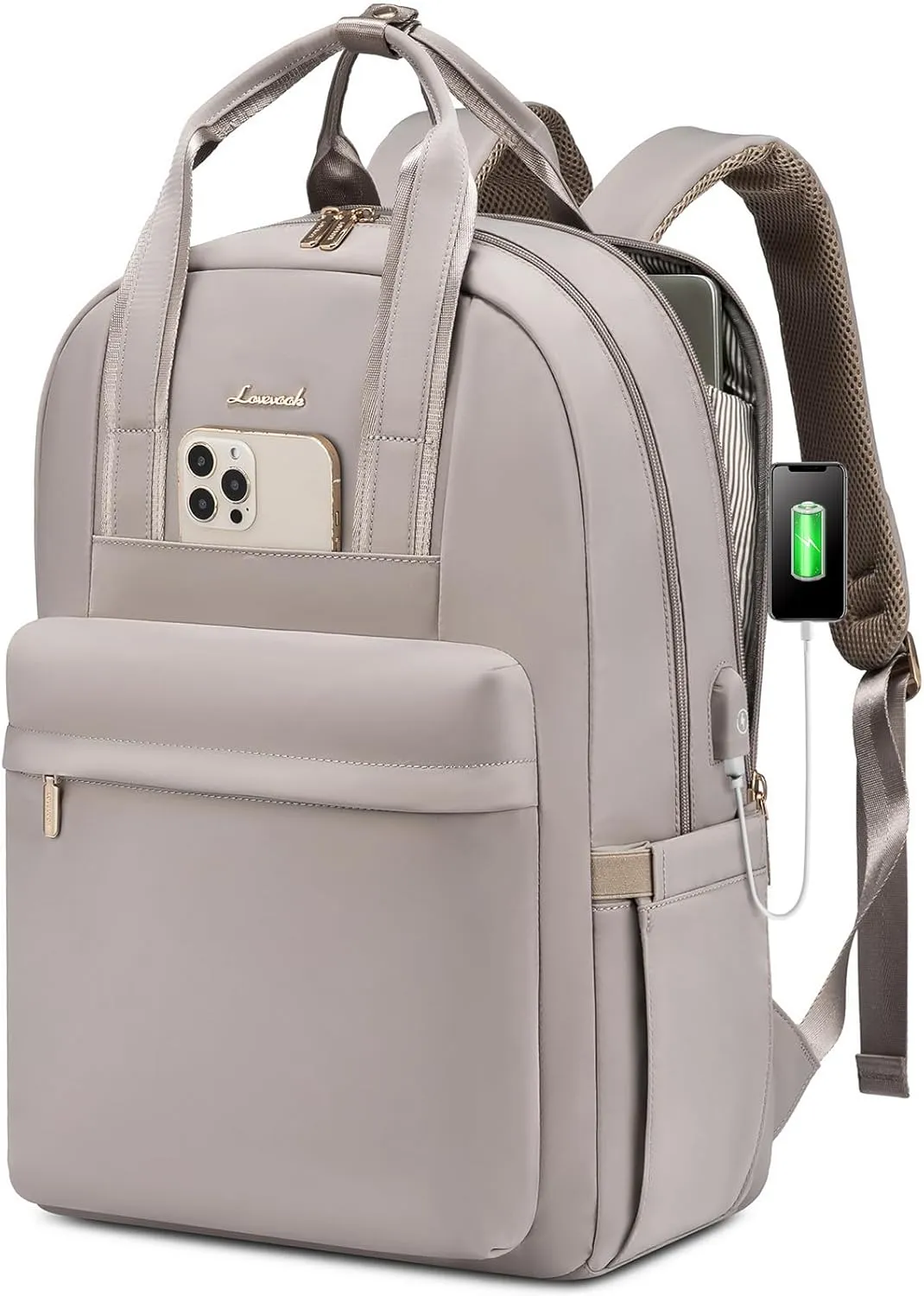 LOVEVOOK Laptop Backpack for Women, 17 Inch Travel Laptop Bag with USB Port, Waterproof Computer Backpack Purse for Work Teacher Nurse, Durable Casual Daypack