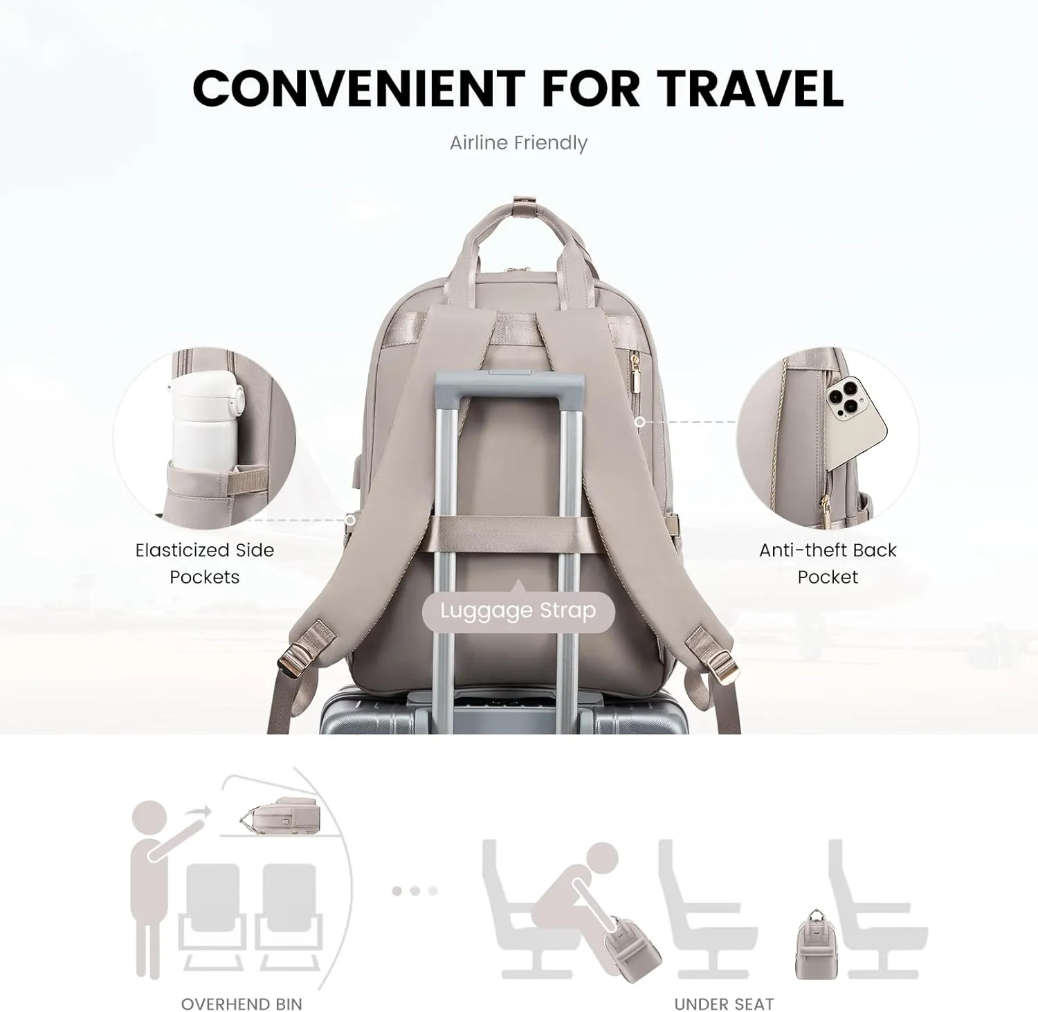 LOVEVOOK Laptop Backpack for Women, 17 Inch Travel Laptop Bag with USB Port, Waterproof Computer Backpack Purse for Work Teacher Nurse, Durable Casual Daypack