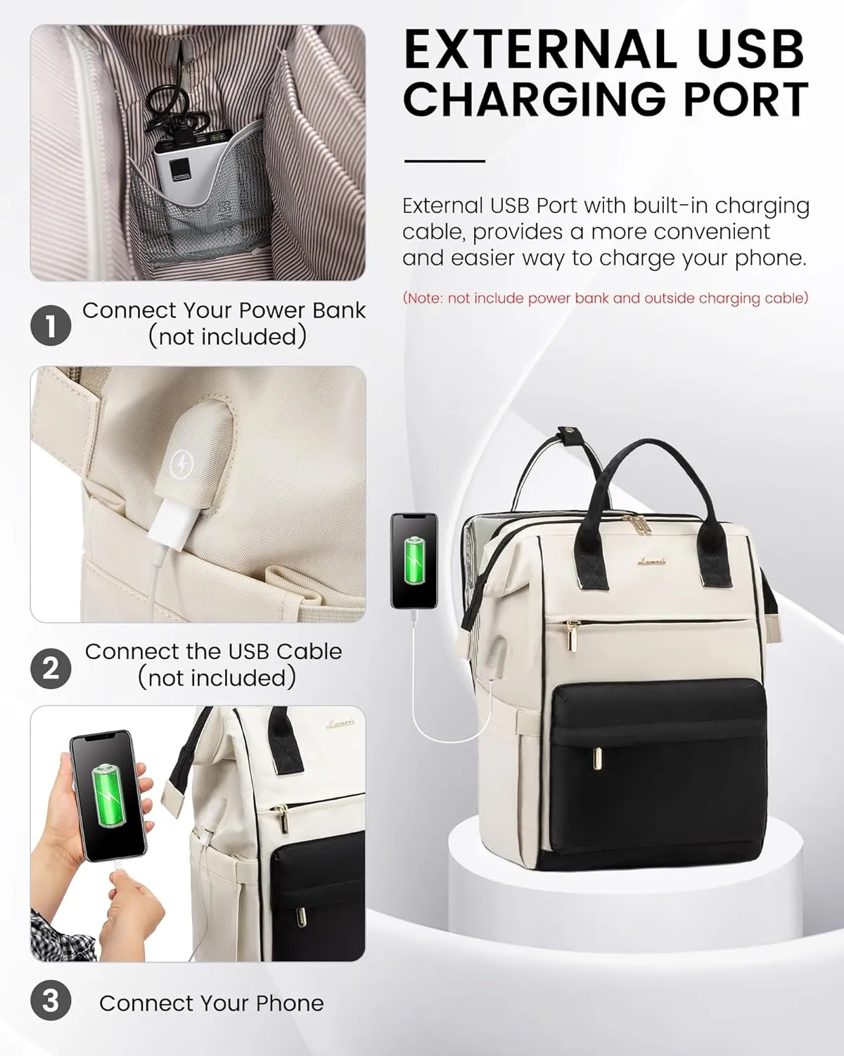 LOVEVOOK Laptop Backpack for Women, 17 Inch Work Teacher Nurse Bag with Laptop Compartment, Large Capacity Business Computer Backpack Purse with USB Port, Stylish Casual Daypack for Travel