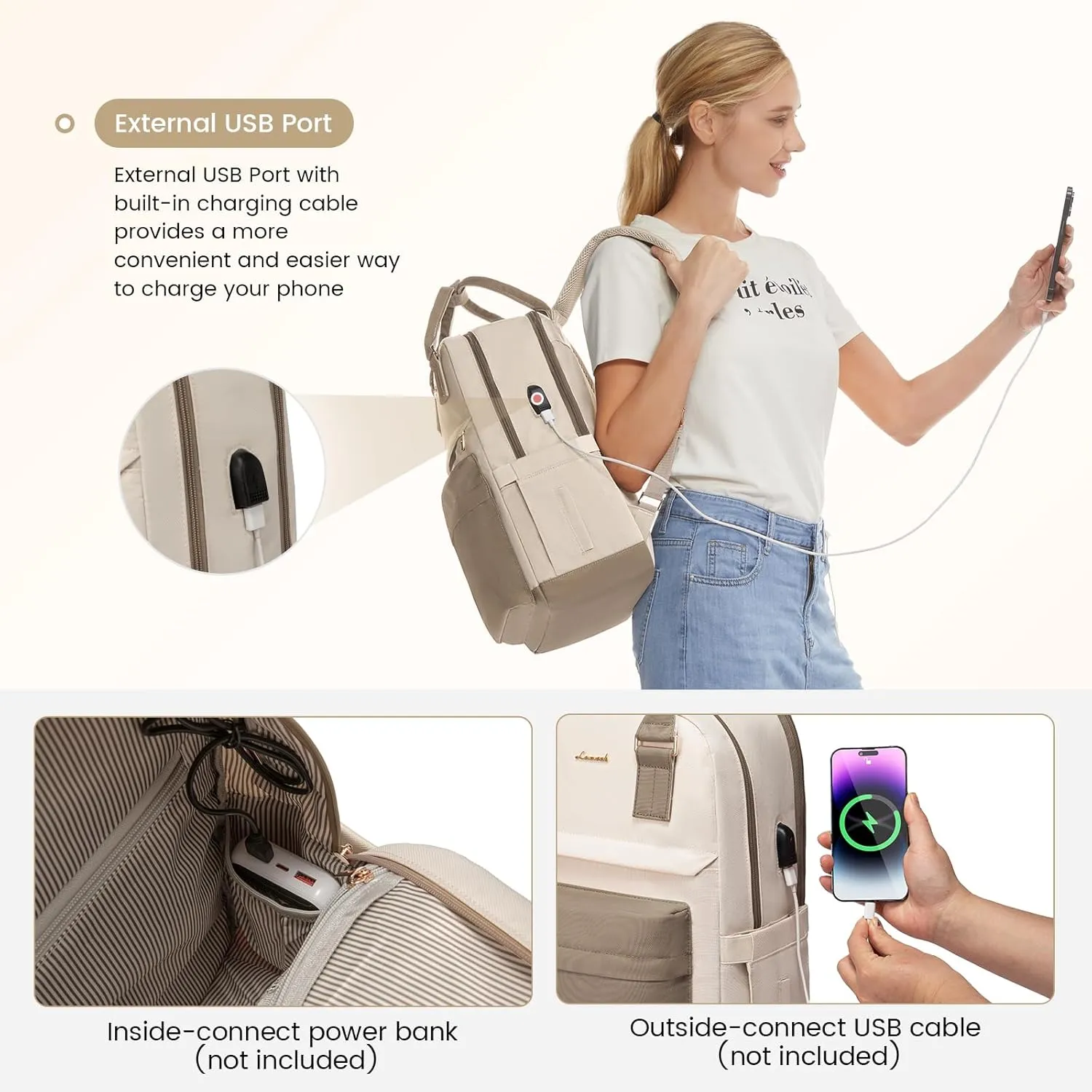 LOVEVOOK Laptop Backpack for Women 17.3 Inch,Cute Backpack Laptop Bag with USB Port,Waterproof Travel Backpack Purse Teacher Nurse Bag Fashion Computer Bag for Work