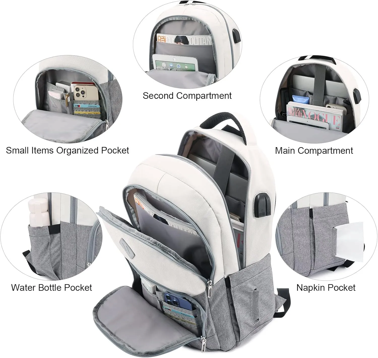 LOVEVOOK Laptop Backpack for Women Men, Classical Laptop Bag with Laptop Compartment for Work Travel, Fashion Daypack, Fit 15.6" Laptop