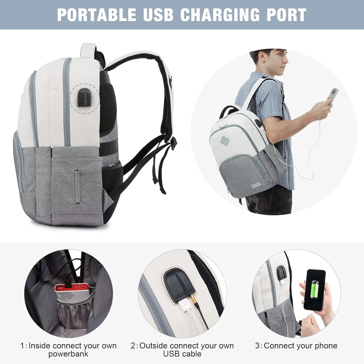 LOVEVOOK Laptop Backpack for Women Men, Classical Laptop Bag with Laptop Compartment for Work Travel, Fashion Daypack, Fit 15.6" Laptop