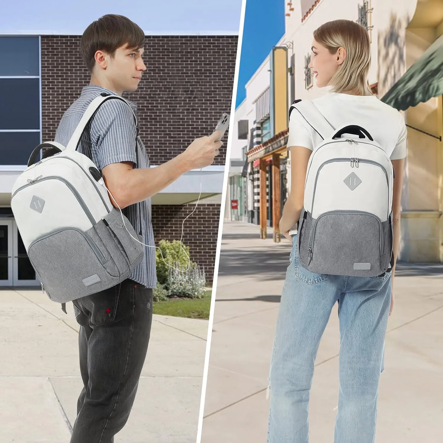 LOVEVOOK Laptop Backpack for Women Men, Classical Laptop Bag with Laptop Compartment for Work Travel, Fashion Daypack, Fit 15.6" Laptop