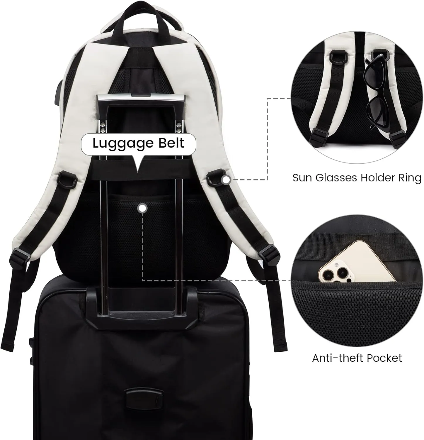LOVEVOOK Laptop Backpack for Women Men, Classical Laptop Bag with Laptop Compartment for Work Travel, Fashion Daypack, Fit 15.6" Laptop