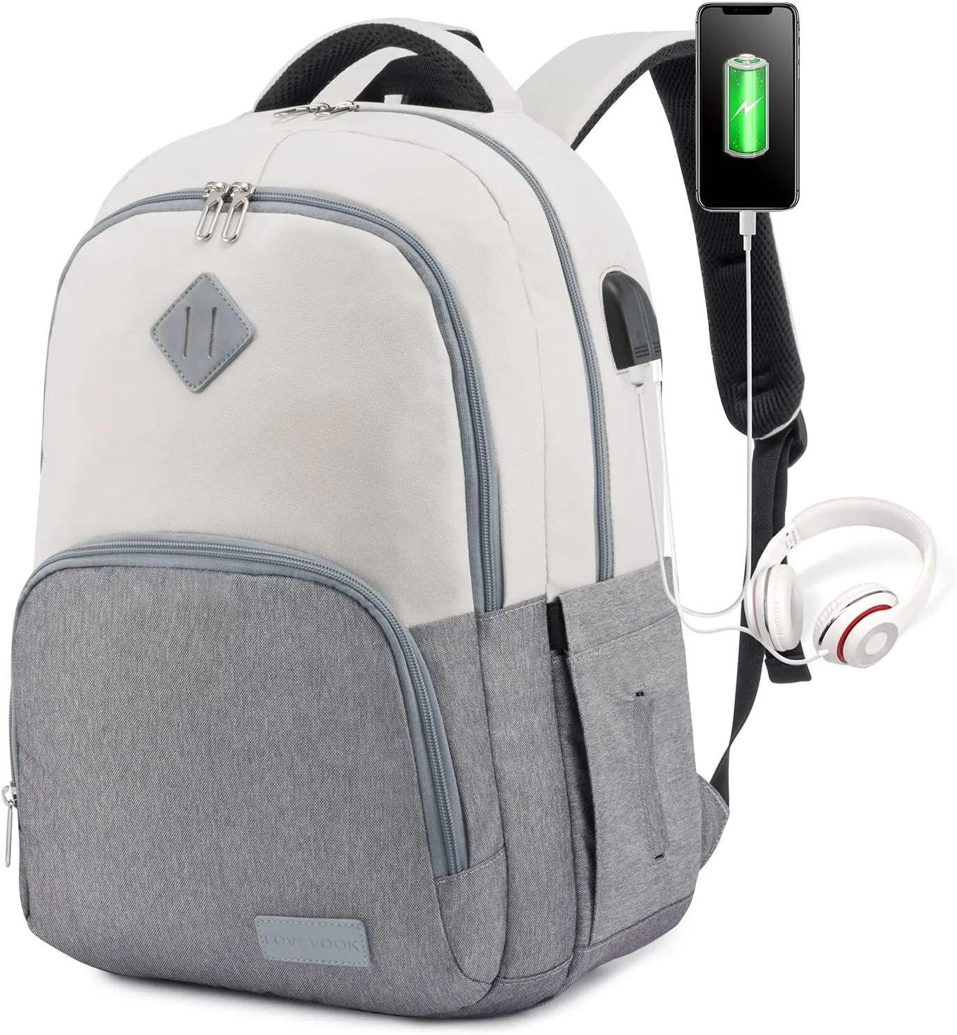 LOVEVOOK Laptop Backpack for Women Men, Classical Laptop Bag with Laptop Compartment for Work Travel, Fashion Daypack, Fit 15.6" Laptop