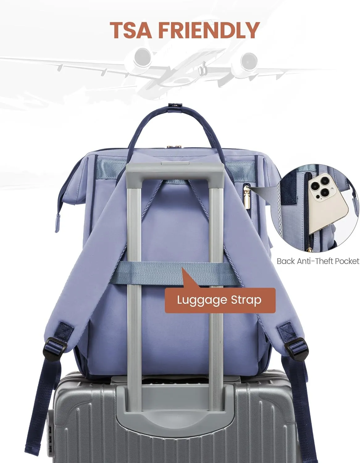 LOVEVOOK Laptop Backpack for Women Men, Teacher Nurse Work Bag Waterproof Fashion Travel Backpack Purse, 15.6 Inch Computer Backpack with USB Port