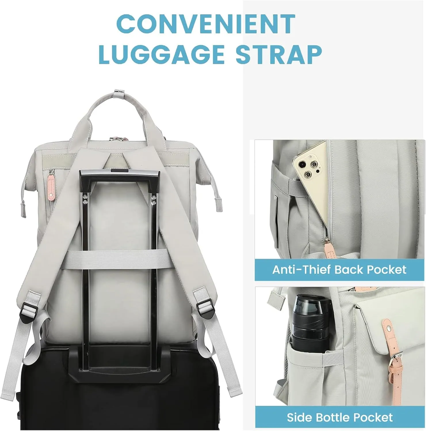 LOVEVOOK Laptop Backpack for Women, Teacher Nurse Bag Work Travel Computer Backpacks Purse,Daypack