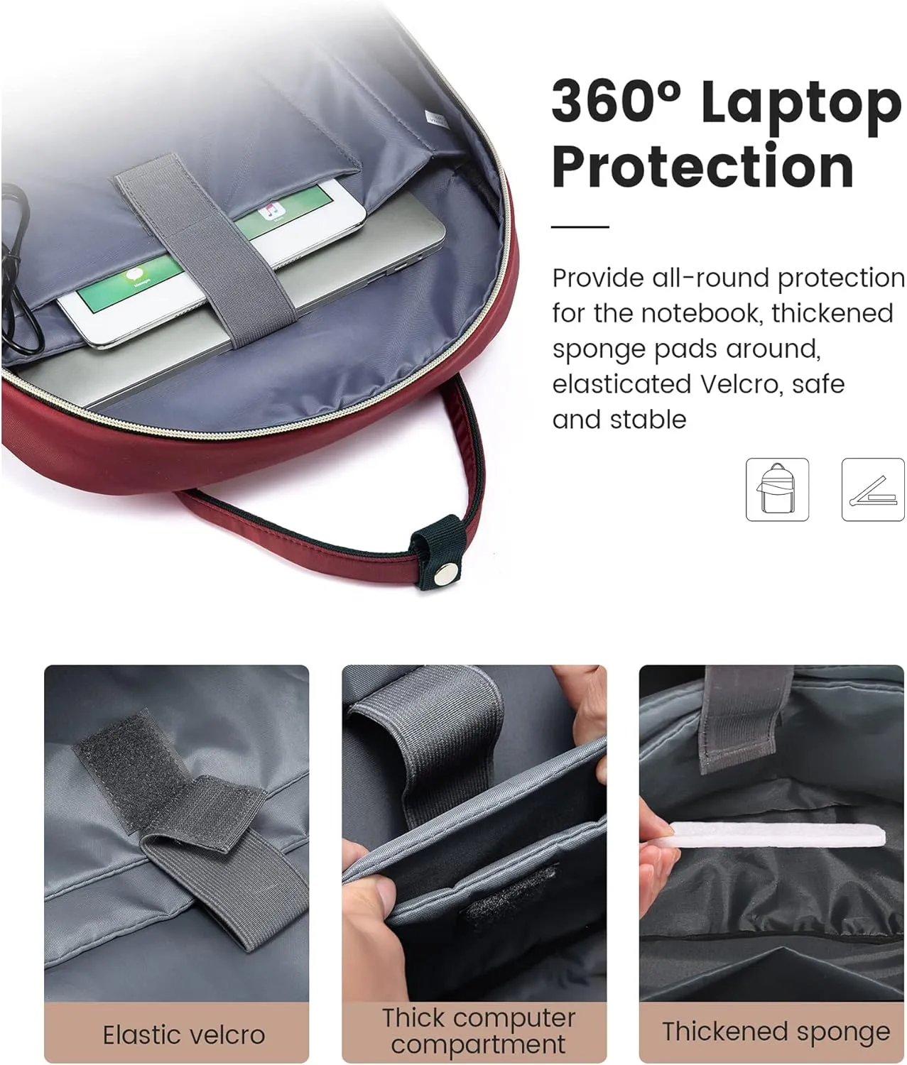 LOVEVOOK Laptop Backpack for Women, Work Travel Backpack Purse for Women Water Resistant, Nurse Bag Teacher Computer Backpack with USB Charging Port, Fits 17.3'' Laptop Wine