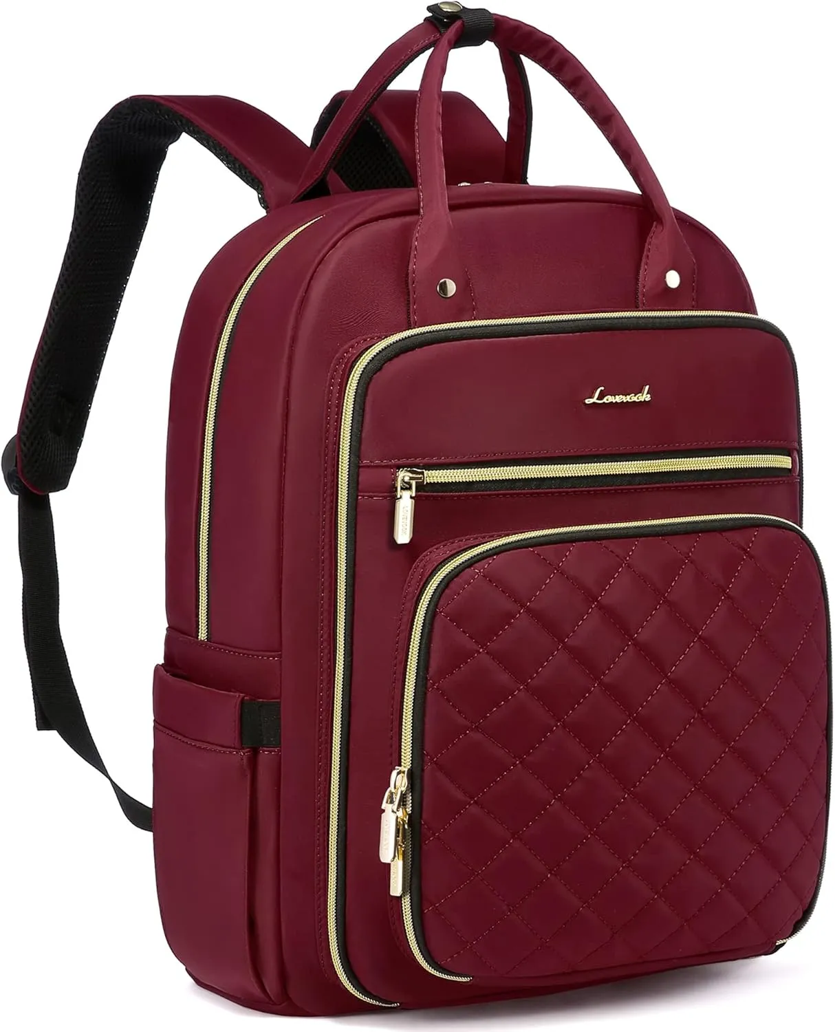 LOVEVOOK Laptop Backpack for Women, Work Travel Backpack Purse for Women Water Resistant, Nurse Bag Teacher Computer Backpack with USB Charging Port, Fits 17.3'' Laptop Wine