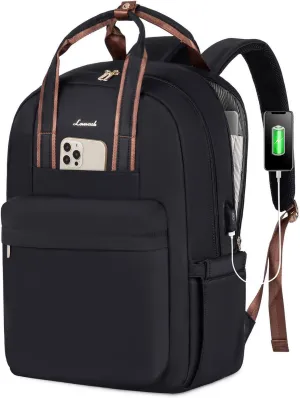 LOVEVOOK Laptop Backpack Purse for Women, 15.6 Inch Travel Laptop Bag with USB Port, Waterproof Work Teacher Nurse Computer Backpack, Durable Casual Daypack