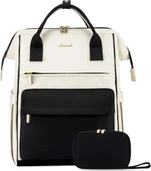 LOVEVOOK Laptop Backpack Purse for Women Waterproof Teacher Nurse Bag, 15.6 Inch Work Laptop Bag with Organizer Bag Business Travel Computer Backpack, 2pcs set