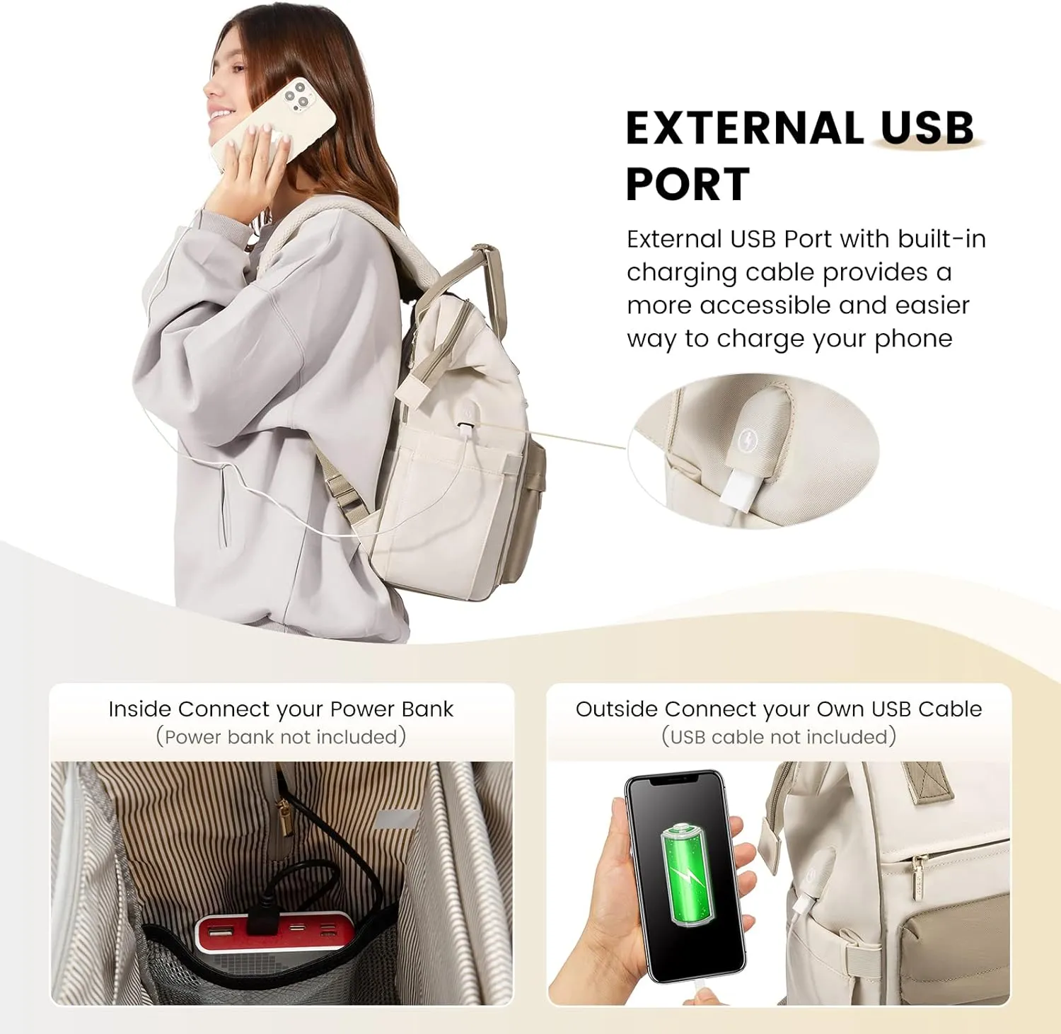 LOVEVOOK Laptop Backpack Purse for Women Waterproof Teacher Nurse Bag, 17.3 inch Work laptop Bag with USB Port, Business Travel Computer Backpack