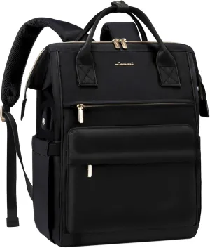 LOVEVOOK Laptop Backpack Purse for Women Waterproof Teacher Nurse Bag, 18 inch Work laptop Bag with USB Port, Business Travel Computer Backpack