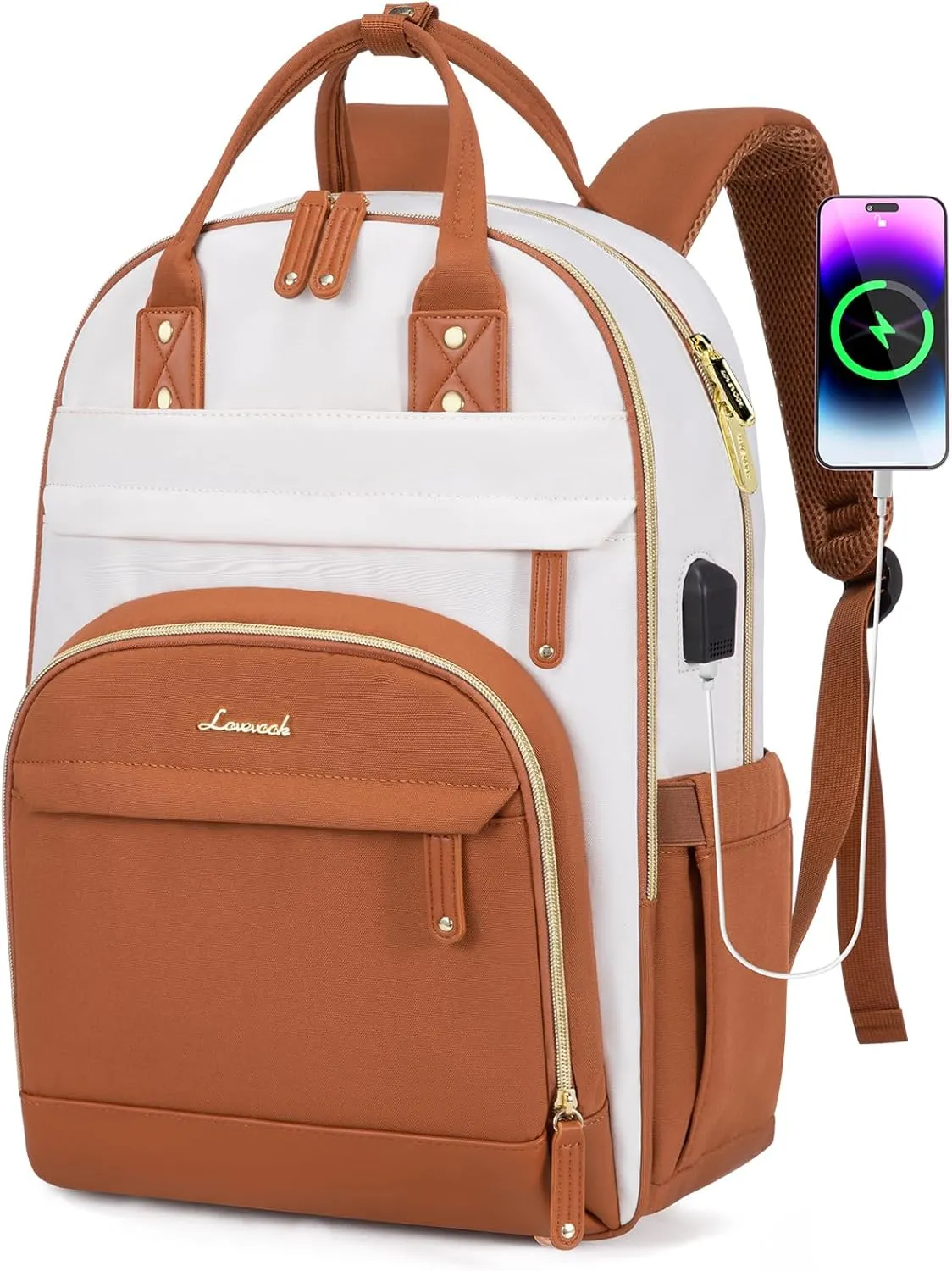 LOVEVOOK Laptop Backpack Women,Large Capacity 15.6 inch Laptop Bag Travel Backpack for Women,Computer Work College Teacher Backpacks with USB Port,Waterproof Personal Item Backpack Casual Daypack