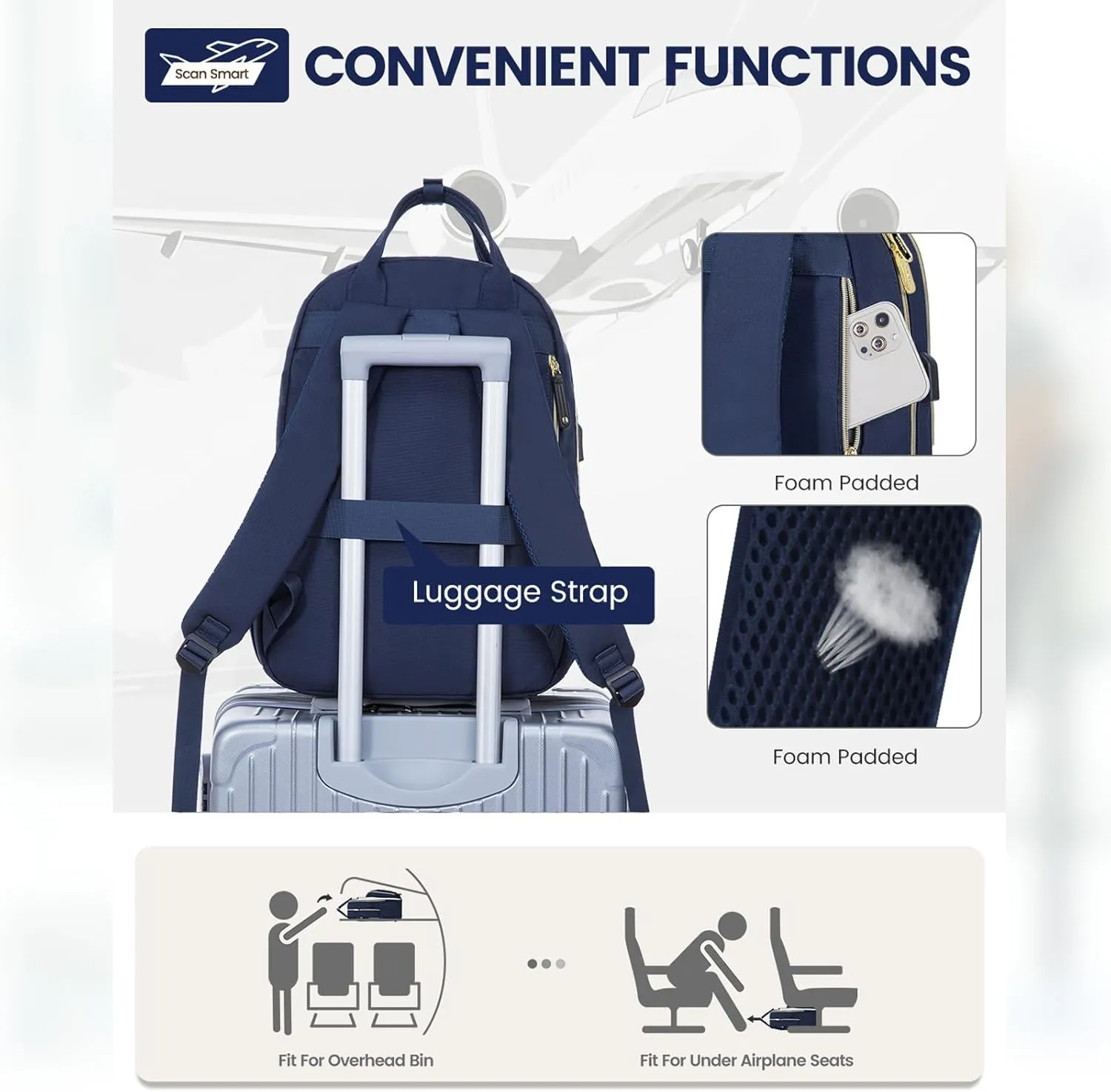 LOVEVOOK Laptop Backpack Women,Large Capacity 15.6 inch Laptop Bag Travel Backpack for Women,Computer Work College Teacher Backpacks with USB Port,Waterproof Personal Item Backpack Casual Daypack
