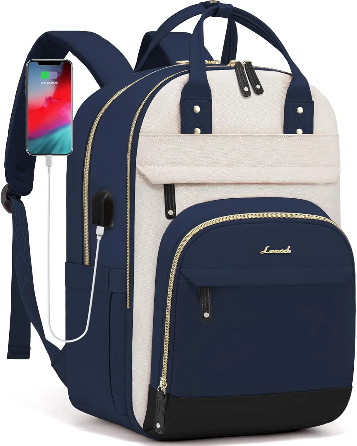 LOVEVOOK Laptop Backpack Women,Large Capacity 15.6 inch Laptop Bag Travel Backpack for Women,Computer Work College Teacher Backpacks with USB Port,Waterproof Personal Item Backpack Casual Daypack