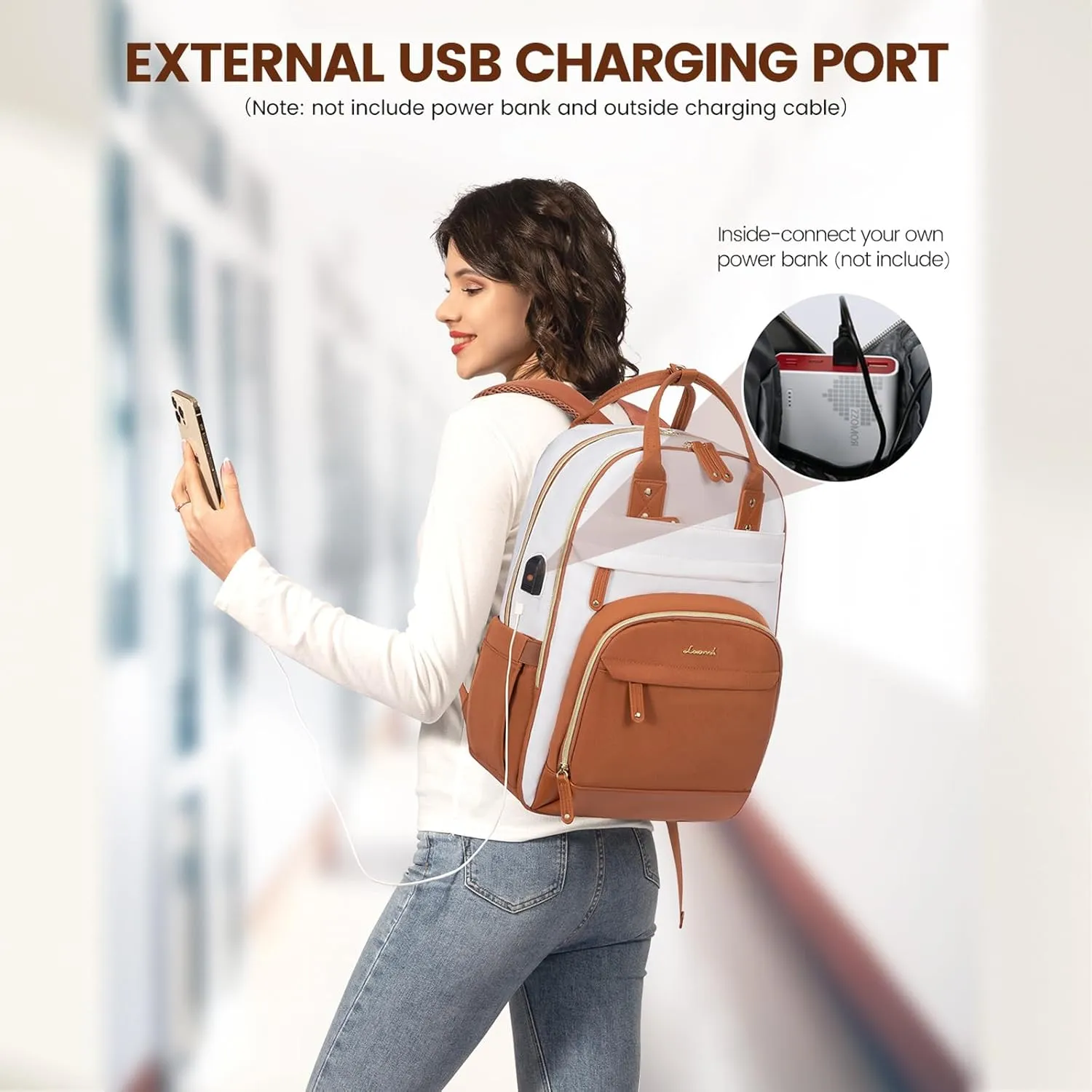 LOVEVOOK Laptop Backpack Women,Large Capacity 15.6 inch Laptop Bag Travel Backpack for Women,Computer Work College Teacher Backpacks with USB Port,Waterproof Personal Item Backpack Casual Daypack