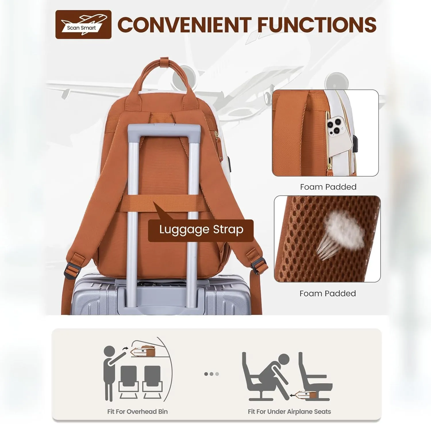 LOVEVOOK Laptop Backpack Women,Large Capacity 15.6 inch Laptop Bag Travel Backpack for Women,Computer Work College Teacher Backpacks with USB Port,Waterproof Personal Item Backpack Casual Daypack