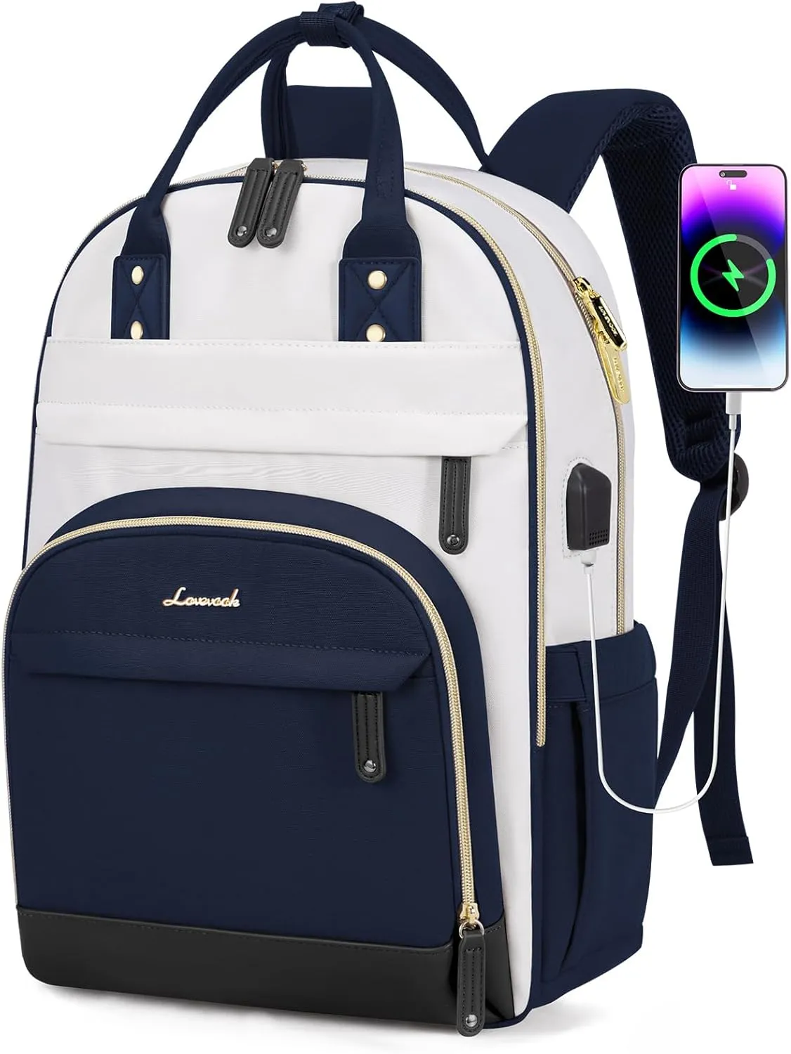 LOVEVOOK Laptop Backpack Women,Large Capacity 15.6 inch Laptop Bag Travel Backpack for Women,Computer Work College Teacher Backpacks with USB Port,Waterproof Personal Item Backpack Casual Daypack