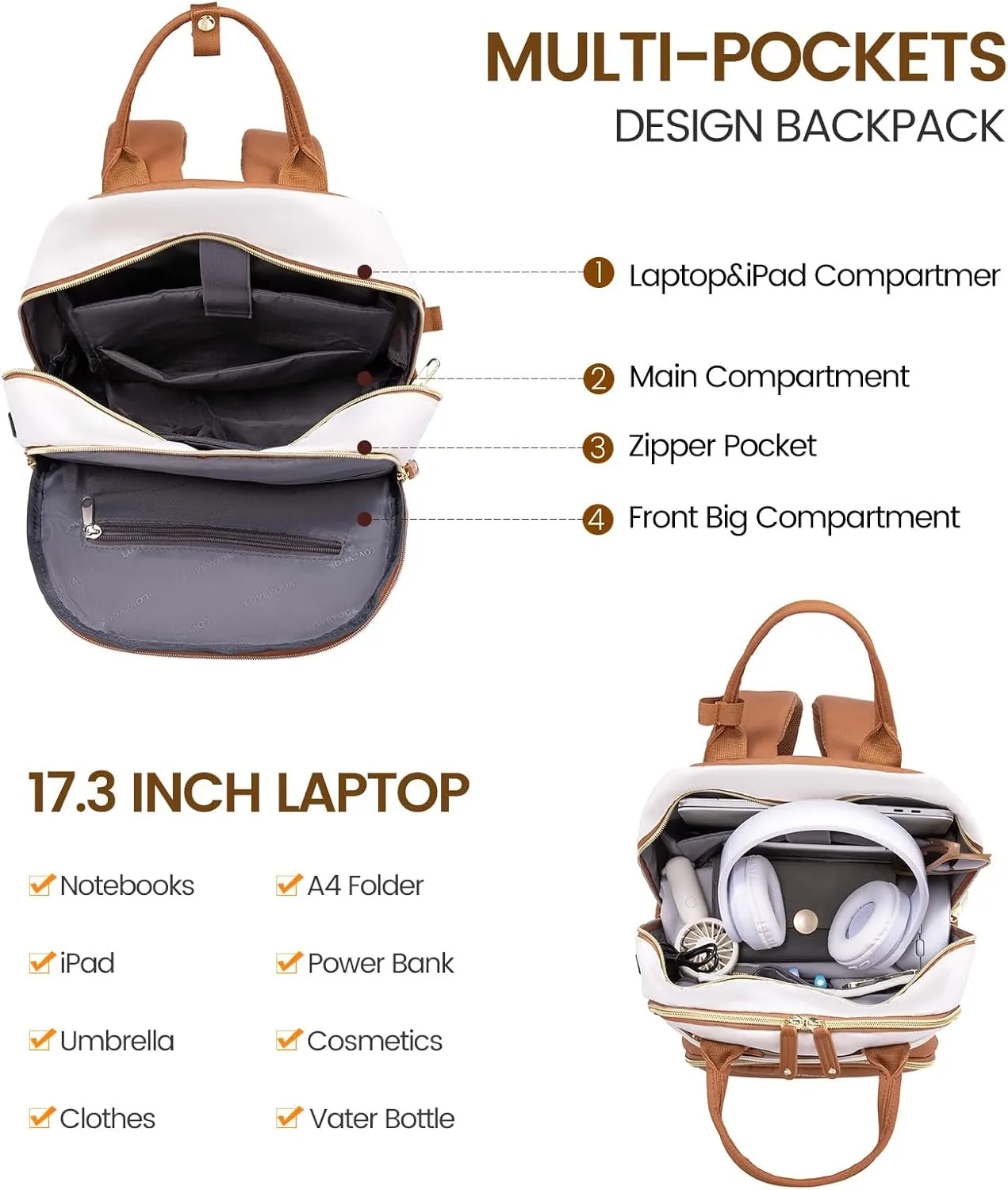 LOVEVOOK Laptop Backpack Women,Large Capacity 15.6 inch Laptop Bag Travel Backpack for Women,Computer Work College Teacher Backpacks with USB Port,Waterproof Personal Item Backpack Casual Daypack