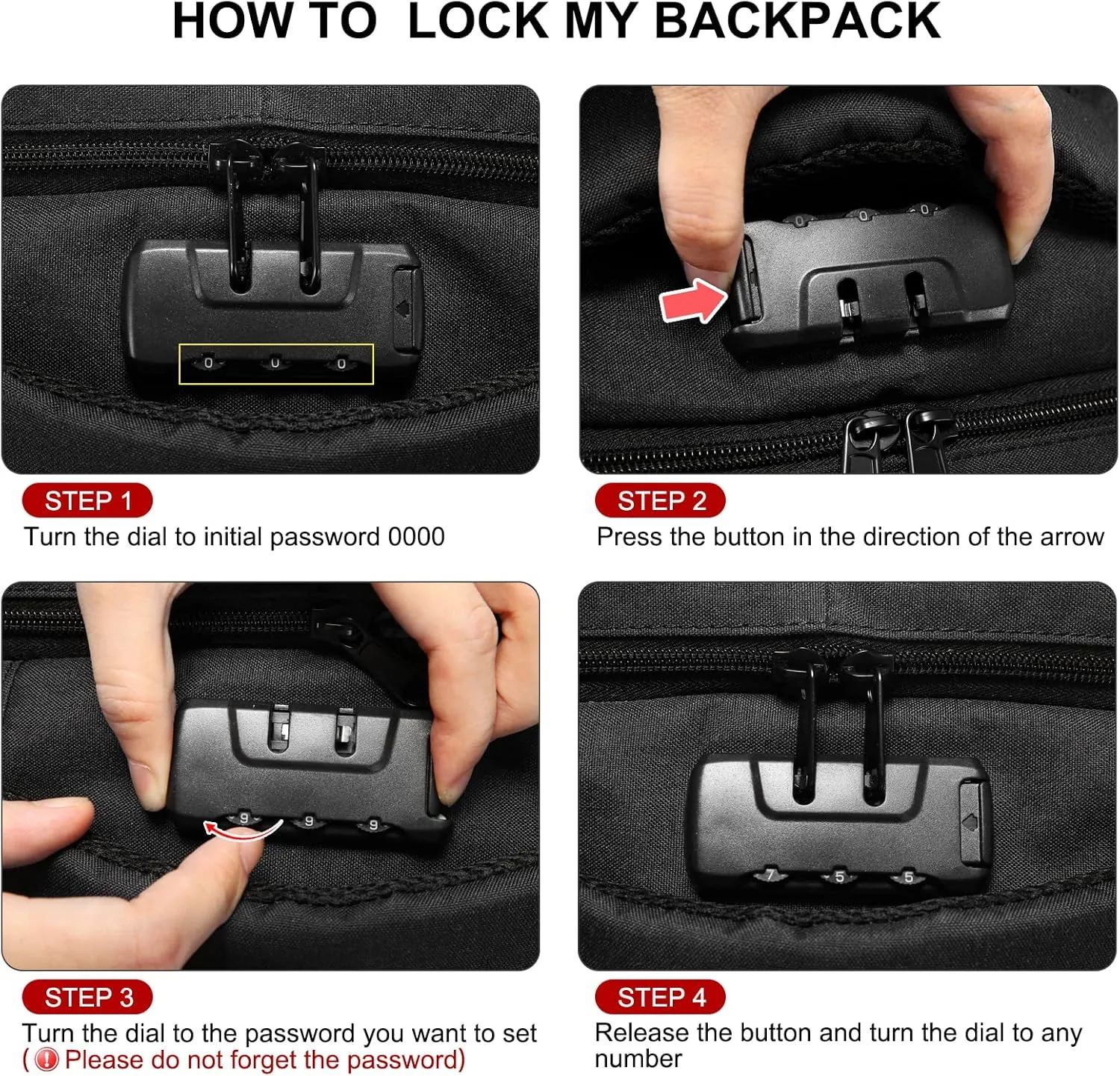LOVEVOOK Travel Laptop Backpack Waterproof Anti Theft with Lock and USB Charging Port Large Computer Business Backpack for Men Women College (15.6 inch, Black)