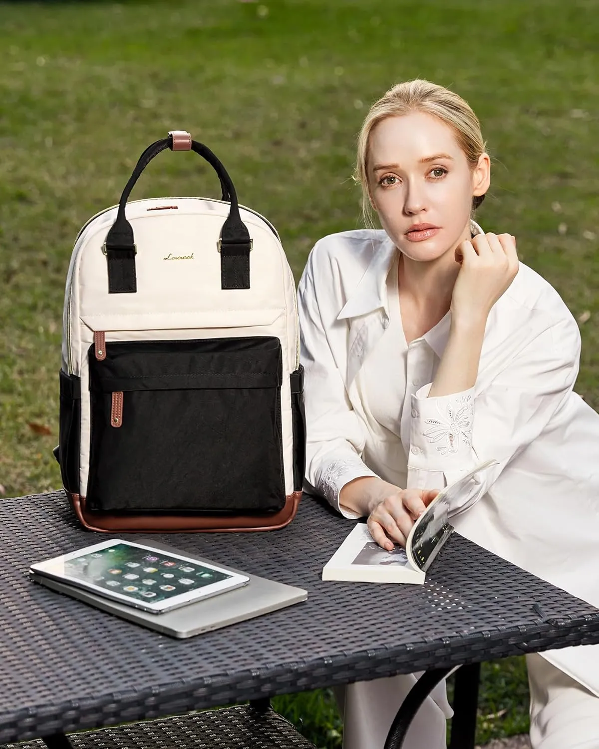 LOVEVOOK Travel Laptop Backpack Women, 15.6 Inch Anti-theft Laptop Bag with USB Port, Fashion Waterproof Computer Backpacks Teacher Nurse Backpack Purse for College School Work