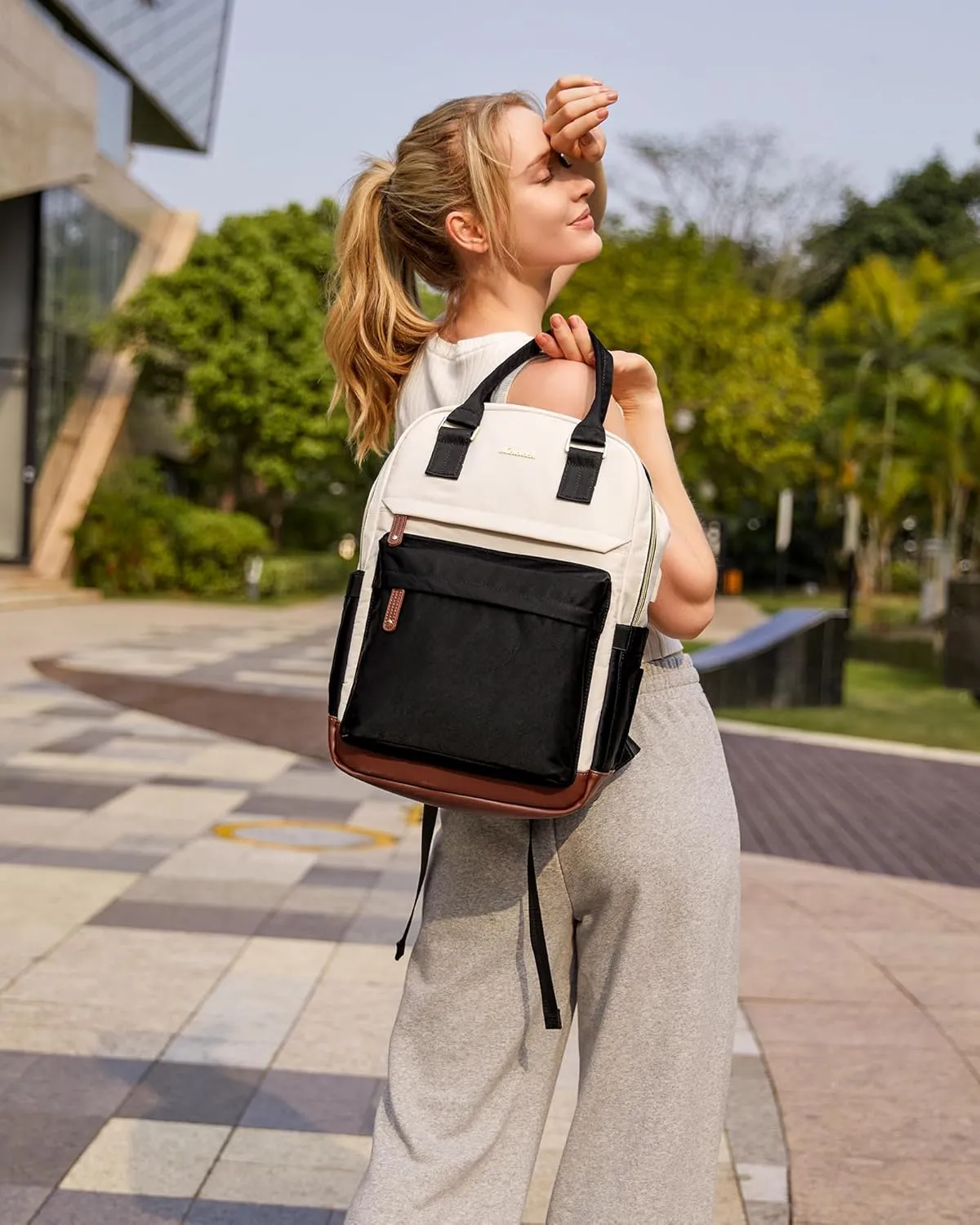 LOVEVOOK Travel Laptop Backpack Women, 15.6 Inch Anti-theft Laptop Bag with USB Port, Fashion Waterproof Computer Backpacks Teacher Nurse Backpack Purse for College School Work