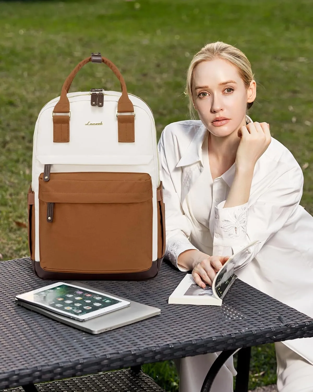 LOVEVOOK Travel Laptop Backpack Women, 15.6 Inch Anti-theft Laptop Bag with USB Port, Fashion Waterproof Computer Backpacks Teacher Nurse Backpack Purse for College Work