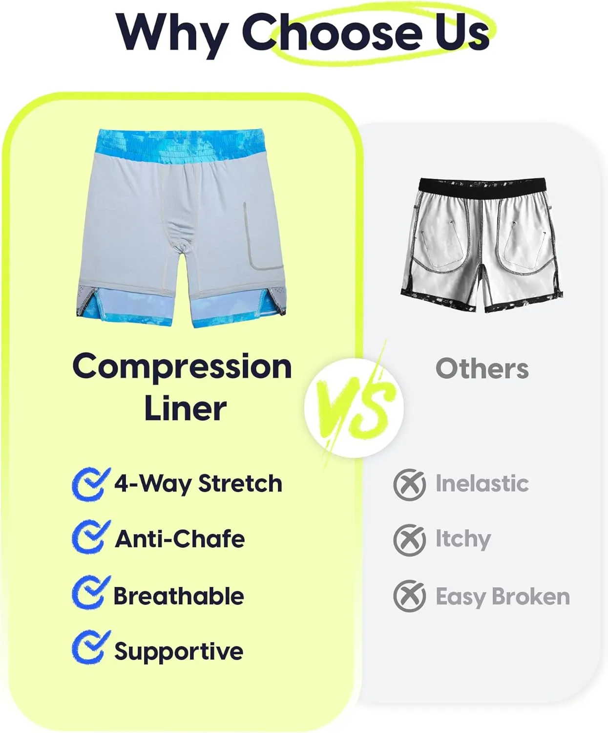maamgic Boys Athletic Shorts with Liner Teens Youth 2 in 1 Active Running Shorts