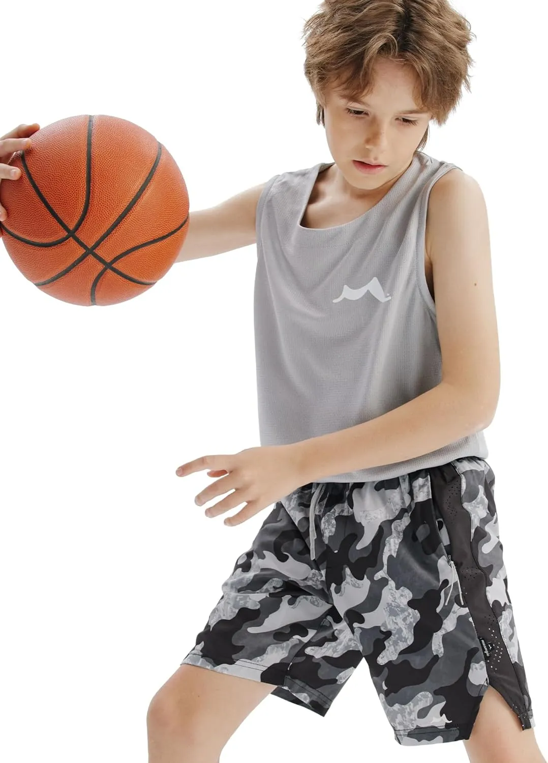 maamgic Boys Athletic Shorts with Liner Teens Youth 2 in 1 Active Running Shorts